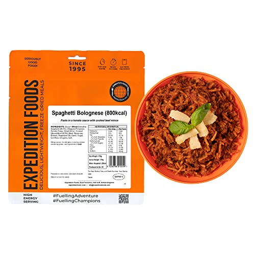 EXPEDITION FOODS expeditionfoods.com Expedition Foods High Energy Serving Spaghetti Bolognese-Orange, 800kcal