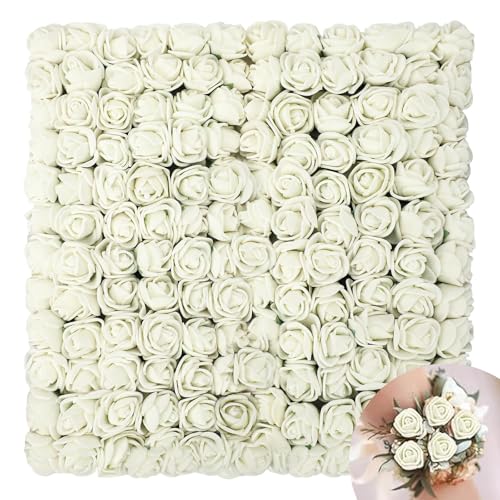 Nevoluxer 144 Roses Blanches Artificielles en Mousse – Fausses Roses Réalistes pour Décoration...