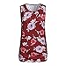 Produktbild Battnot Damen Umstandsmode Blusen Sommer T-Shirt Tank Tops, Frauen Schwangerschaft Mutterschaft Pflege Baby Oberteile Rot Blumendruck Rundhals Ärmelloses Freizeit Umstandstops Trägershirt Weste S-XXL