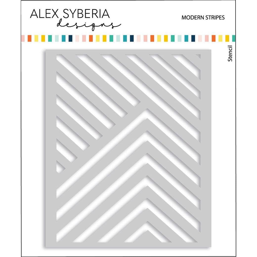 Alex Syberia Designs Modern Stripes Stencil, White