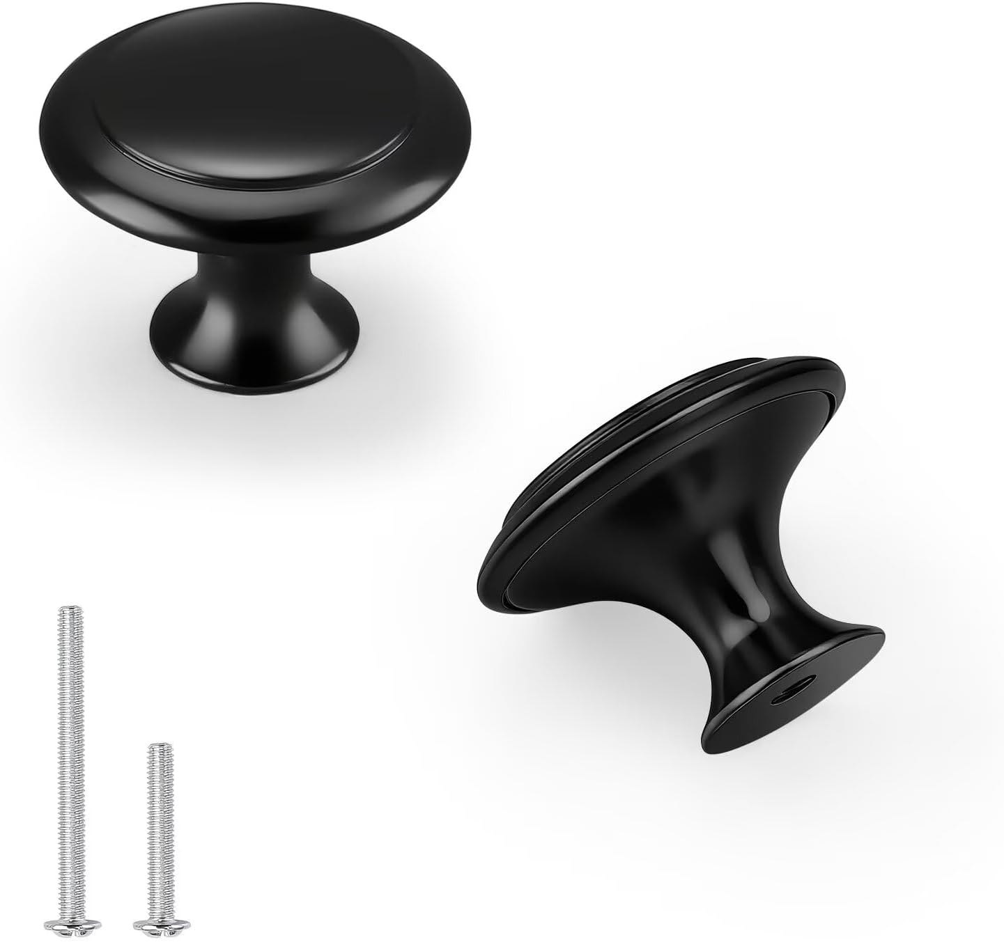 Probrico 10Pack Single Hole Satin Nickel Cabinet Knobs Round T-Shaped Kitchen Cabinet Knobs with Zinc Alloy Base Dresser Drawer Pull Knob for Cabinets,Closets,Wardrobes,Cupboards
