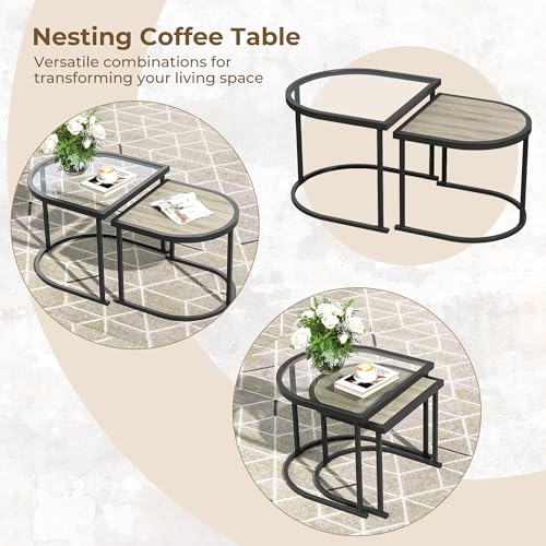 Grand patio 5-Piece Outdoor Furniture Set, 4 Seats Wicker Sofa Conversation Set with Thick Cushions and Coffee Table, for Backyard, Balcony, Garden (Beige)