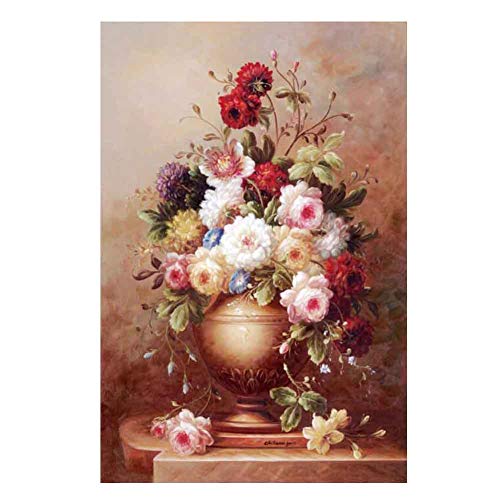 BLANCHO BEDDING 500 Pièces Puzzle pour Adultes Puzzle en Bois Jeu Jouet Décoration - Peinture à l'huile Blooming Flower