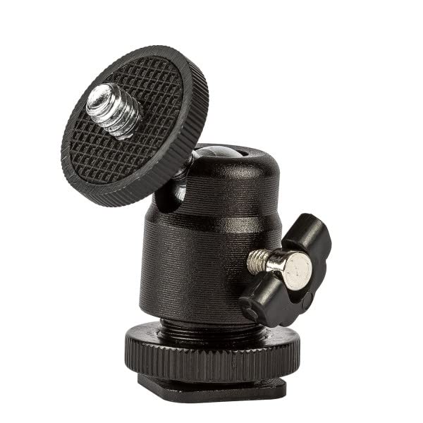 Ultimaxx 360° Monitor Flash Bracket Swivel Ball Head Hot Shoe Mount Adapter for All DSLR Cameras & Other Camera Devices - Image 4