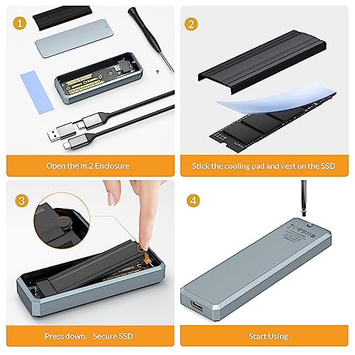 Enclosure Adaptador iDsonix M.2 NVMe SATA Aluminio USB 3.2 miniatura 6