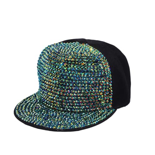 Casquette baseball strass haut de gamme en denim scintillant uni
