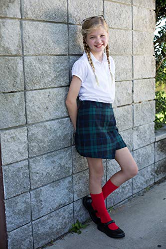 juDanzy 4 Pack of Mid-Calf Ribbed Socks with Anti-Slip Grips for School Uniform, Soccer, Sports, AFO4