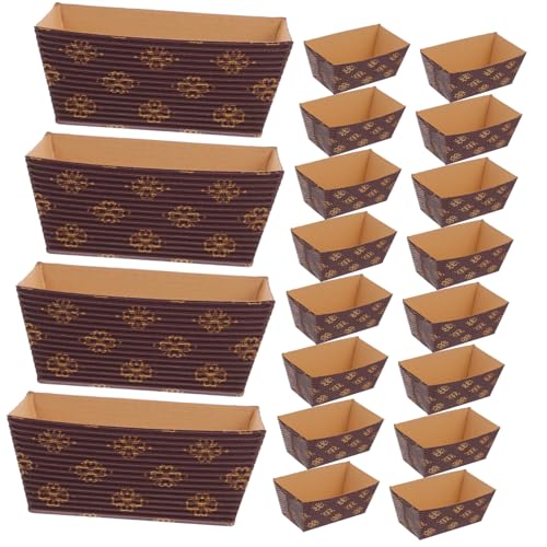 MOTHNUR Moldes De Papel Para Hornear Pan Rectangulares Pequeños, Resistentes y Antiadherentes, Papel Kraft Ondulado, 50 Unidades, Para Panadería, Repostería y Uso Profesional