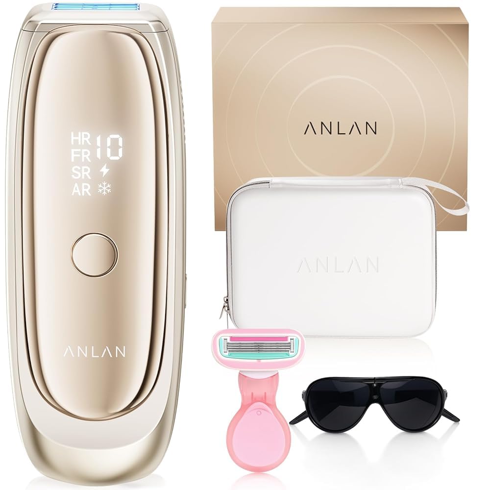 26J Depiladora Laser con Función de Refrigeración, ANLAN 5 Pulses IPL Depiladora de Luz Pulsada 10 Niveles Energía, Maquina laser depilacion Casa para Mujer Hombre, Rostro Bikini Axilas Cara Cuerpo