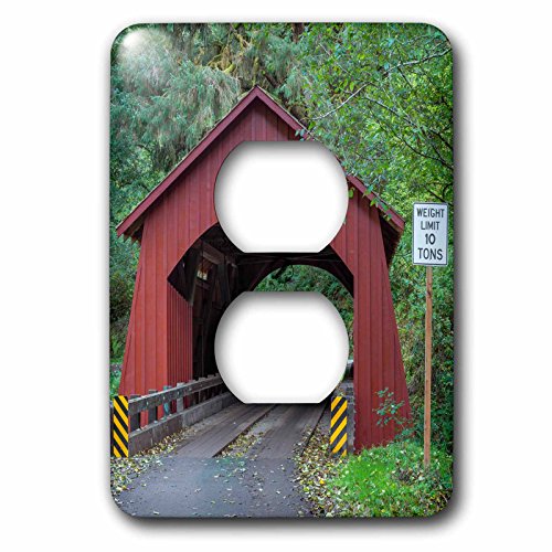 Couvercle de prise 2 prises avec photo du pont de l'Oregon