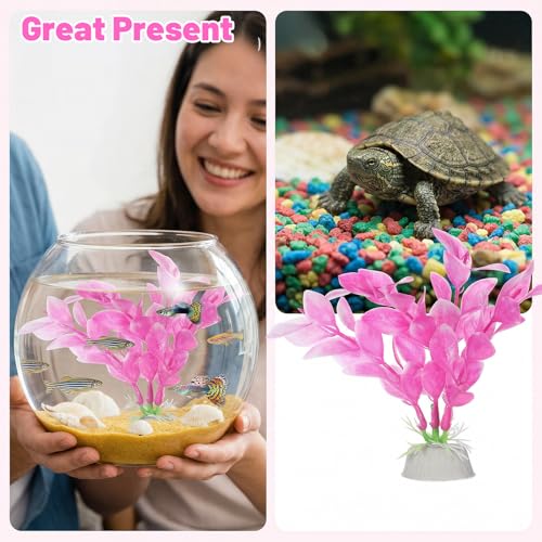 Image of Abeillo Silk Aquarium Plants for Betta Fish Tank, 2Pcs 10cm Small Aquarium Plants Decorations Plastic Artificial Plant Aquatic Water Grass Decoration
