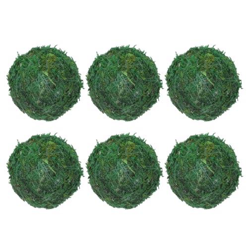 MECCANIXITY 6 Pcs Moss Balls 2.4 Inch Green Decorative Moss Balls for Centerpiece Bowls Vase Fillers Home Decor