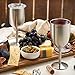 FineDine Premium-Grade 18/8–Stainless Steel Wineglasses 12 Oz. Double-Walled Insulated Unbreakable Goblets Stemmed Wineglass BPA-Free Leak-Resistant Lid for Red White Wine, Brushed Metal (Set of 4)