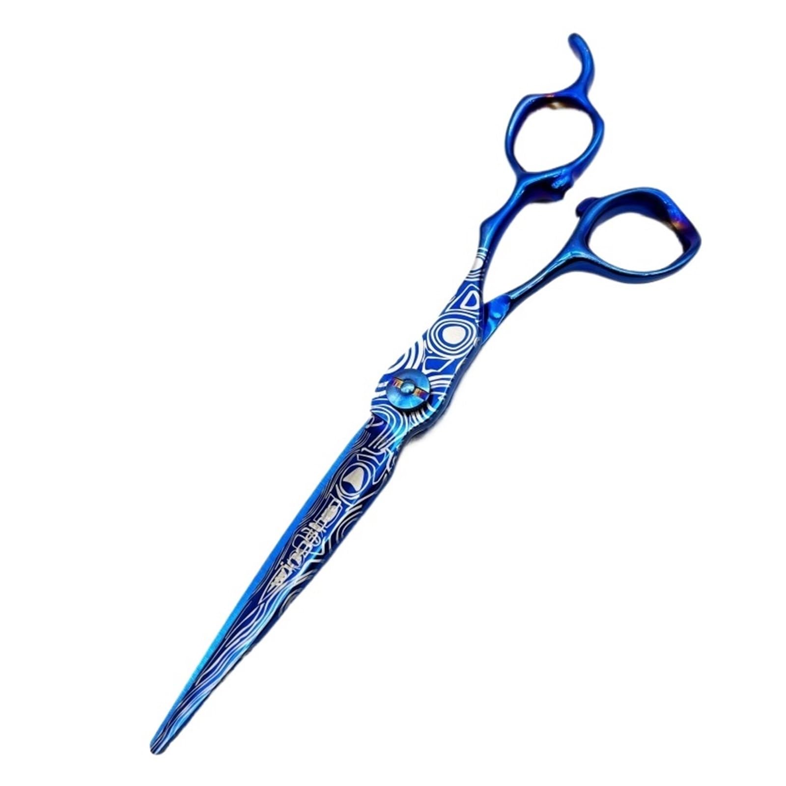 Tijeras Peluqueria Tijeras de peluquería profesionales 7,48 pulgadas, tijeras entresacar curvas(Blue straight)