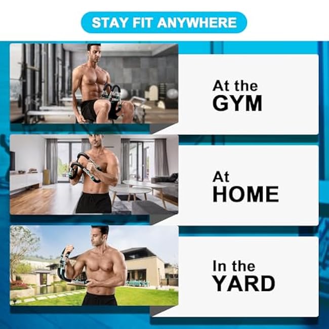 Twister Arm Trainer for Men,Chest Workout Equipment 60-110lb Adjustable Arm Trainer,Forearm Triceps Chest Enhanced Exercise Strengthener,Portable Power Twister Bar,Detachable Arm Trainer Exerciser