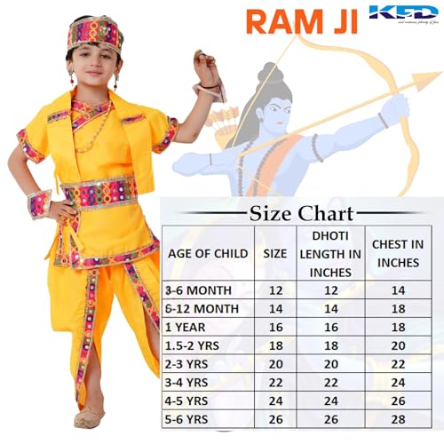 Image of Kaku Fancy Dresses Ram Costume for Kids Infant Baby Ram Dress for Boys with Accessories