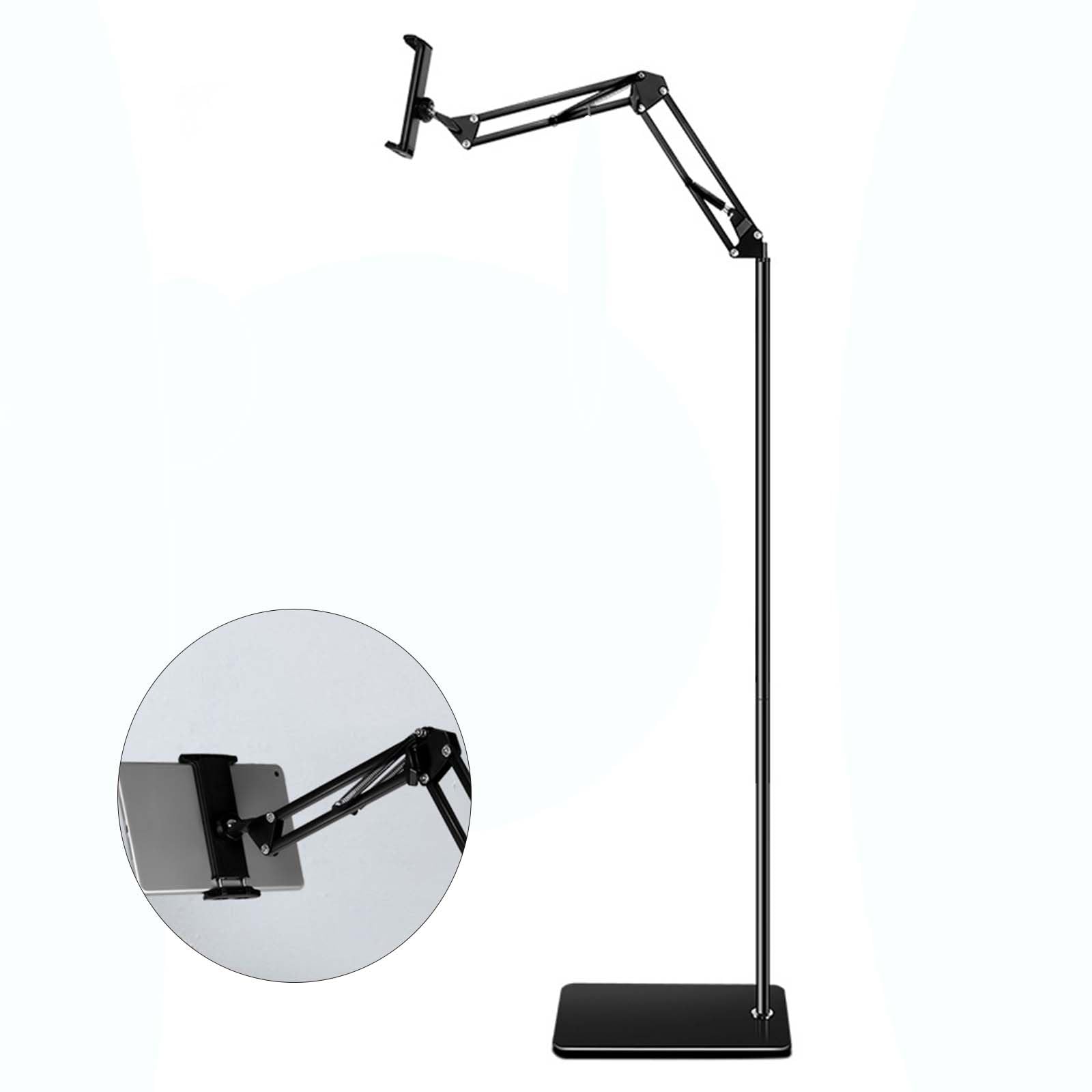 SlaBao Tablet Floor Stand, Tablet Stand 360 Adjustable, iPad floor stand,Height Adjustable iPhone Stand, Compatible with Phone/iPad (Cantilever,135CM)