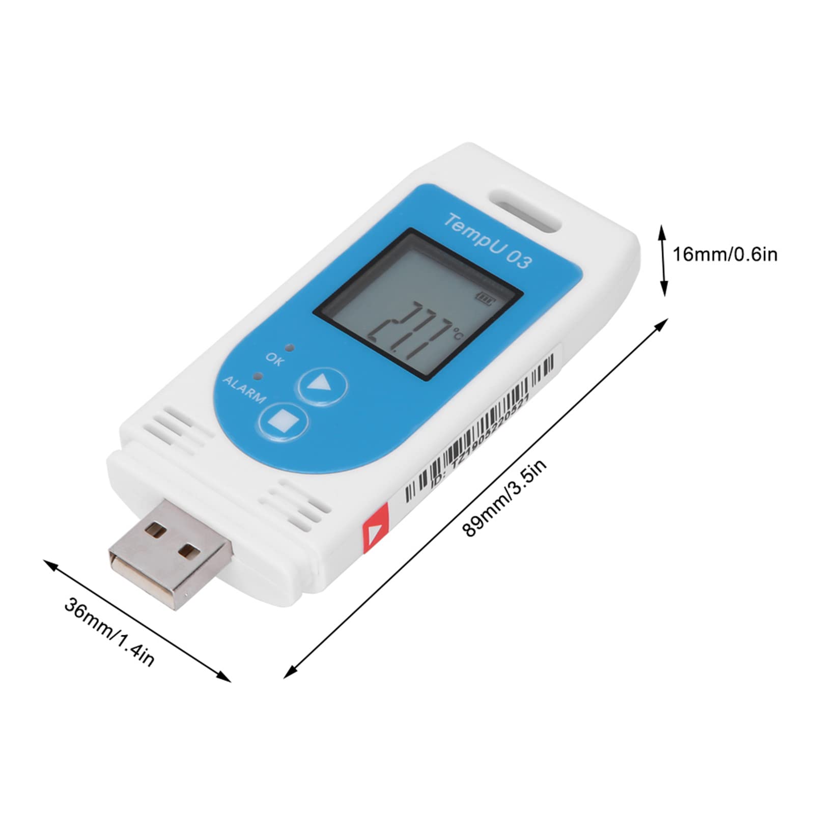 Enregistreur de température et d'humidité USB L'enregistreur PDF et peut stocker 32 000 ensembles de données sans livraison de batterie