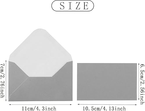 Miniatura 5 de Paquete de 100 tarjetas y sobres en blanco, 100 piezas de 2.75 x 4.3 pulgadas mini sobres con tarjetas de notas en blanco de 2.6 x 4.1 pulgadas,