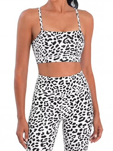 Image of Sunzel Adjustable Straps Sports Bra Padded Yoga Crop Top Light Support | Buttery Soft, Wireless, Adjustable Spaghetti Straps, Removable Pads, Bandeau Bra with Straps, Workout Gym Daily Wear