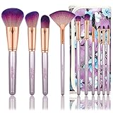 Halo World Cruelty Free Travel Makeup Brush Set 10 Piece Vegan Hair Makeup Brushes Fan Eyeshadow Brush Kit