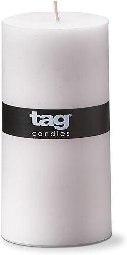 TAG Chapel - Vela de cera de parafina de pilar blanco de 3 x 6 pulgadas, sin perfume, sin goteo, larga combustión, 85 horas para decoración del