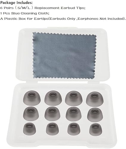 Miniatura 2 de Puntas de repuesto para auriculares compatibles con auriculares Jabra Elite Active 65t75t, 6 pares SML de silicona de repuesto para auriculares