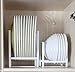 7UYUU Plate Holders Organizer Upright Metal Dish Storage Dying Rack for Kitchen Counter Cabinet Cupboard Camper (White - Plate Rack)
