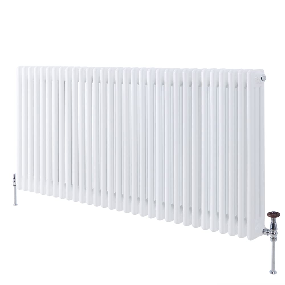 Milano White Windsor Cast Iron Style Horizontal Triple Column Radiator - 750Mm X 1415Mm