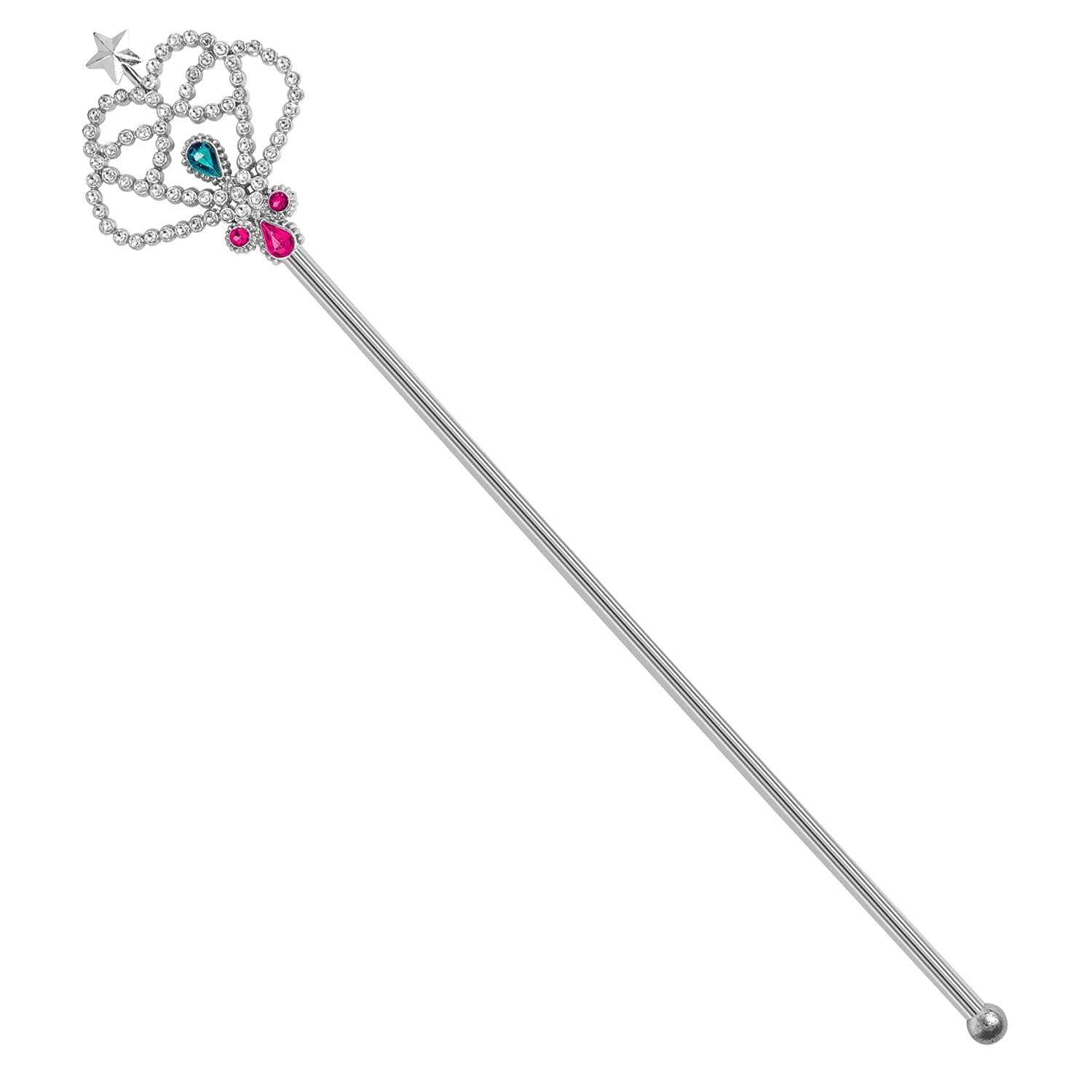 Widmann 19132 Scepter Silver Magic Fairy Wand Ice Princess Accessory Carnival Themed Party, Standard Size