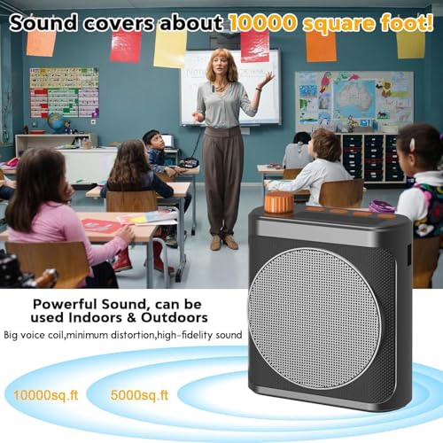 Image of Cason 15W Wireless Voice Amplifier for Teachers with 2 Mic for Teaching in Classroom & Magnetic Lavalier,16 Hour Battery, Bluetooth Collar Mic with Speaker for Tour Guides, Meeting