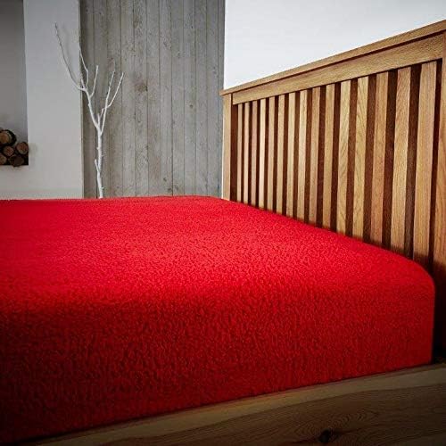 AmigoZone Teddy Fleece Plain Fitted Sheet Thermal Warm Fleece Fitted Sheets (Silver, King Fitted Sheet)