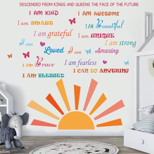 Vinilo decorativo frases motivación sol medio para pared miniatura 3