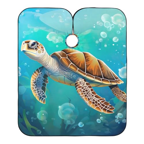 Hezely Turtle Hair Dye Cape, Barber Cape for Adults,Waterproof Salon Cape,Waterproof Hairdressing Styling Hair Cutting, 65