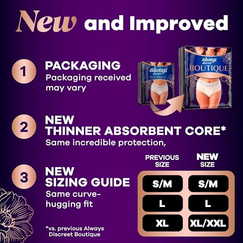 Always Discreet Boutique Incontinence and Postpartum Underwear for Women, Maximum Protection, Small/Medium, Rosy, 12 Count - image 9
