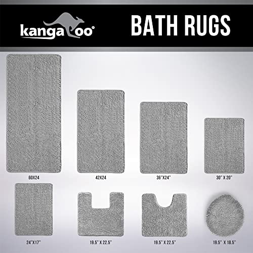 Kangaroo 840316702874 Bathroom Rugs, Chenille Soft Absorbent Bath Rug thumb #8