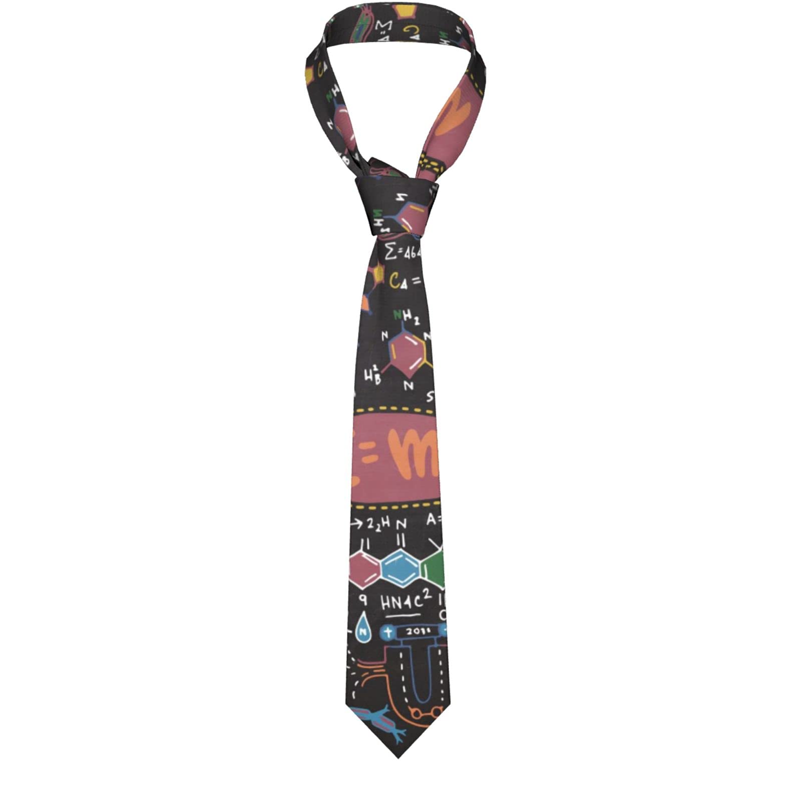 Dmoys Unisex As Picture Mens Ties, Men's Neckties Business Neckties Suit Tie Casual Wedding Formal Tie Colorful Scientific Formulas Calculations Board