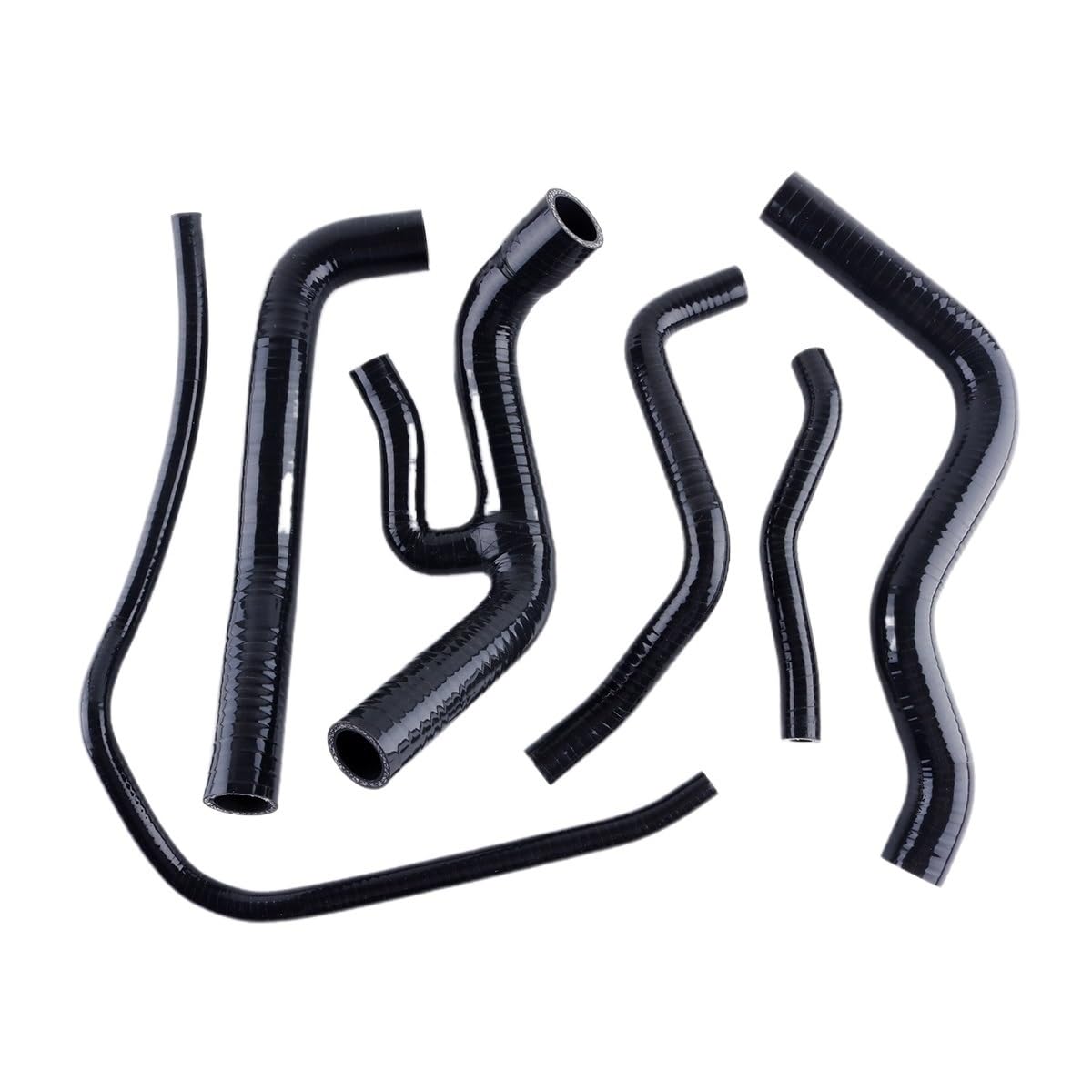 Manguera de silicona Kit de manguito de refrigeración de radiador de silicona for motocicleta, piezas de repuesto de tubo superior e inferior, 3 capas, 2005 FZ6 FZ 6, 6 uds. Accesorios para motos(Noir