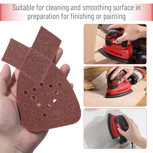 Bates- Mouse Detail Sander Sandpaper, 50 pcs, 60/80/120/150/240 Grits with Extra 3 Tips, Red Sanding Pads, Mouse Sandpaper Assortment, Mouse Sander Sandpaper, Black and Decker Mouse Sanding Pads - Thumbnail 6