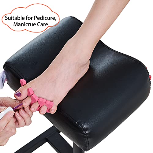 Image of Pedicure Manicure Footrest Adjustable Height Stand Beauty SPA Salon Nail Care Black