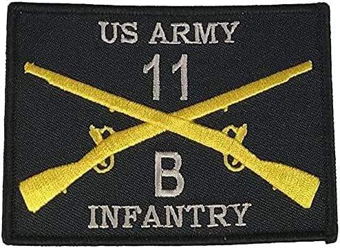 Patch US Army Combat Infantryman 11B Crossed Rifles MOS Patches Sew Iron on Embroidered Applique Patches Logo Emblem Military Tactical Morale Untidet State.