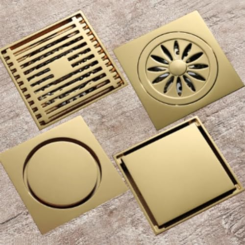 Accessoires de salle de bains or pour douche moderne à installation cachée