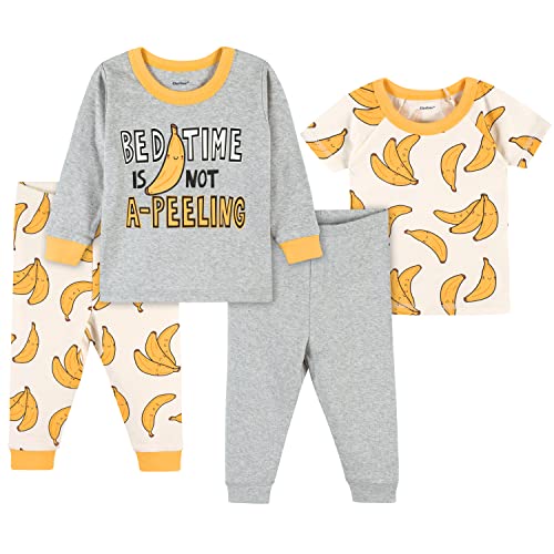 Gerber Baby & Toddler Neutral Banana Snug Fit Cotton Pajamas & Banana Cookies Set, 3T #TOP1