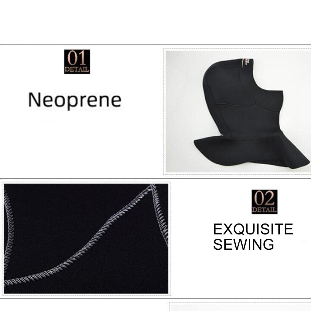 RajoNN Traje de Neopreno con Capucha para Adultos Gorro Térmico para Surf Equipo de Buceo, Costura Blanca XXL