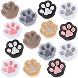 14 Pcs Paw Print Patches - Iron On & Self Adhesive Pet Paw Appliques for Hats, Bags & Jackets