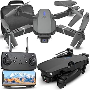 Retoo Drohne mit Kamera – WIFI, FPV, Bürstenloser Motor, faltbar, Reichweite bis 150 m, Auto Rückkehr, 3 Akkus, RC Quadcopter, für Erwachsene & Anfänger