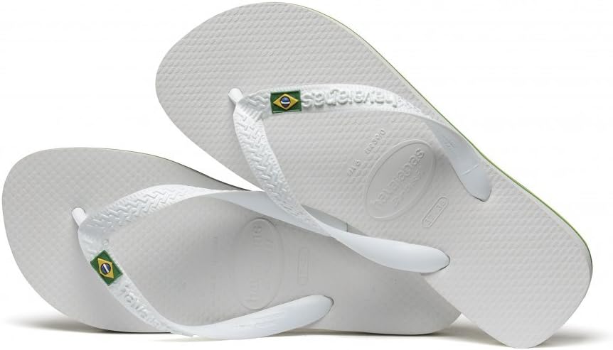 Havaianas Brazil Men's Slippers, White,8 US Men - 9/10 US Women