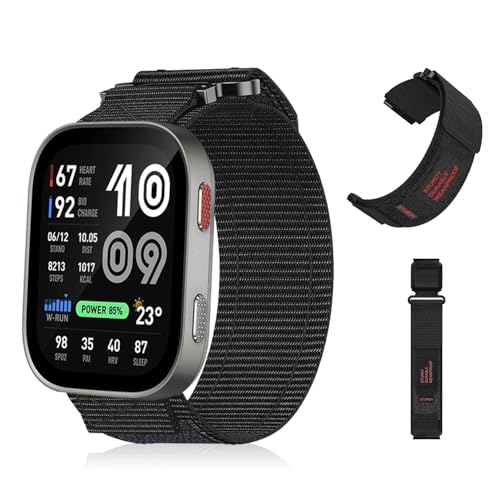 For Amazfit Bip Max�R�R���p�`�u�� �����x�� �g�o���h �i�C���� �E���ȒP �X�|�[�c�o���h �҂ݍ��� ��� �h�� �_�炩�� �j�����p �L�k�o���h �T�C�Y�����\ �אg Amazfit Bip Max �Ή� �i�u���b�N�j