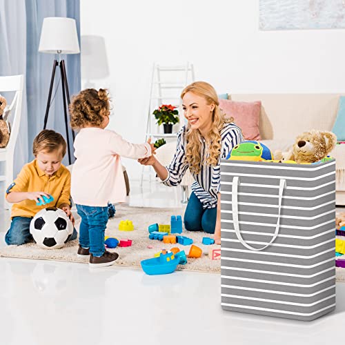 Stormiracle 2 Pack Laundry Basket, 75L Freestanding Laundry Hamper, Foldable & Waterproof Clothes Hamper Laundry Bin With Reinforced Handles For Laundry Room, Bedroom, Living Room, Grey #TOP5