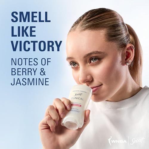 Image of Secret Clinical Strength 100HR Defense, Invisible Solid Antiperspirant Deodorant for Women, Paige Bueckers Edition, Triple Threat Sweat Protection, Hyaluronic Acid, Buzzer Beater Berry Scent, 2.6 oz
